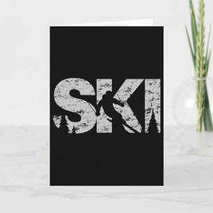 Ski Cool Skiing Style Alpine Skier Gift Women Men Card