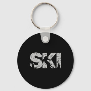 Ski Cool Skiing Style Alpine Skier Gift Women Men Keychain