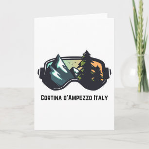 Ski Cortina D'ampezzo Italy Mountain Skiing T Men Card