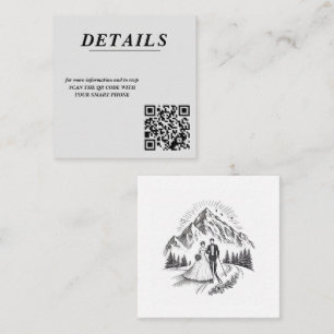 Ski Couple QR Code Enclosure Card