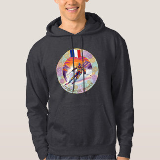 Ski Courchevel, France, Man Skier Hoodie
