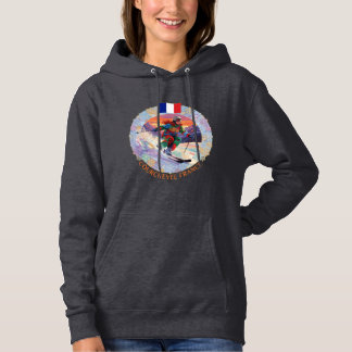 Ski Courchevel, France, Woman Skier Hoodie