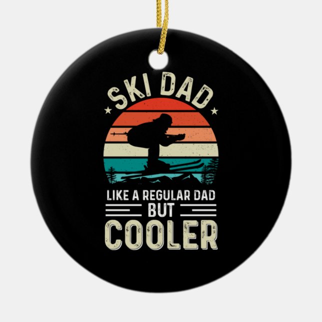 Ski Dad Ceramic Ornament (Front)
