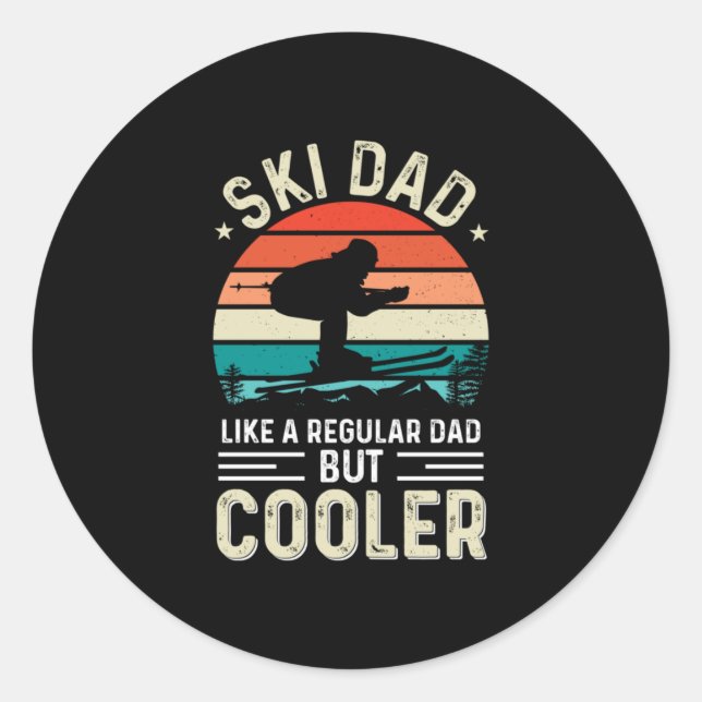 Ski Dad Classic Round Sticker (Front)