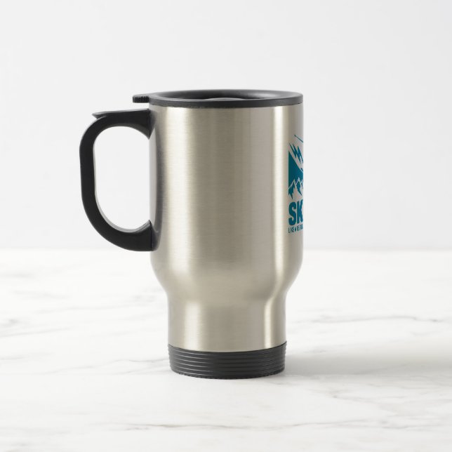 Ski Dad Cool Mountain Graphic Travel Mug (Left)