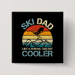 Ski Dad Father's Day Gift Hobbies 2 Inch Square Button
