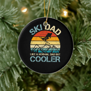 Ski Dad Father's Day Gift Hobbies Ceramic Ornament