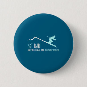 Ski Dad Funny Cute Winter Skiing Gift  2 Inch Round Button