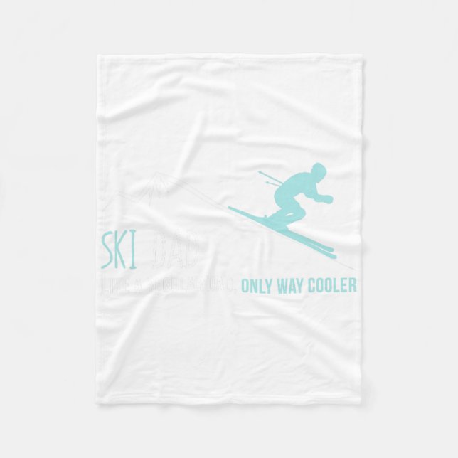 Ski Dad Funny Cute Winter Skiing Gift  Fleece Blanket (Front)