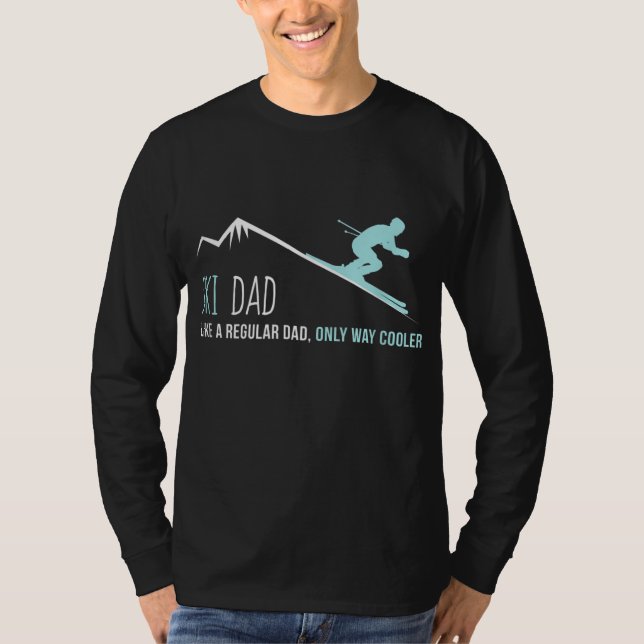 Ski Dad Funny Cute Winter Skiing Gift T-Shirt (Front)