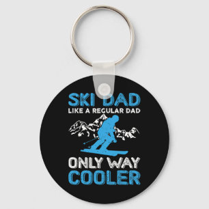 Ski Dad Funny Cute Winter Sports Skiing Gift  Keychain