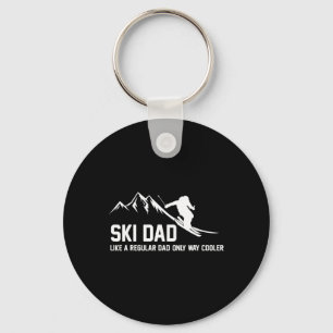 Ski Dad Funny Skiier Snowy Adventure Skiing Lovers Keychain