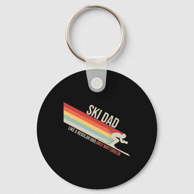 Ski Dad Funny Skiing Winter  Keychain (Front)