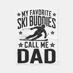 Ski Dad Humor Design Skiing Funny Skier Fleece Blanket
