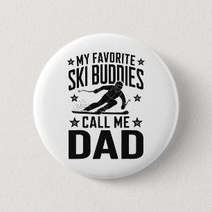 Ski Dad Humour Design Skiing Funny Skier 2 Inch Round Button