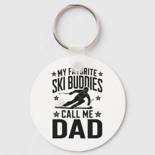 Ski Dad Humour Design Skiing Funny Skier Keychain