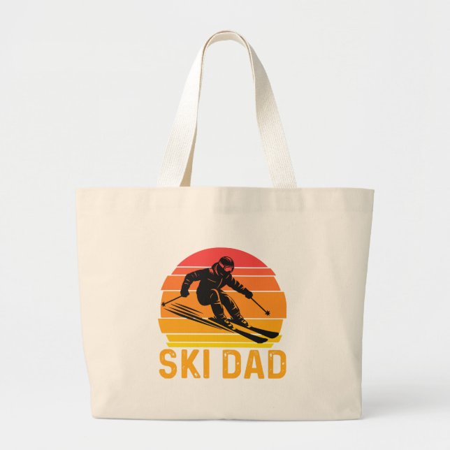 ski dad large tote bag (Front)