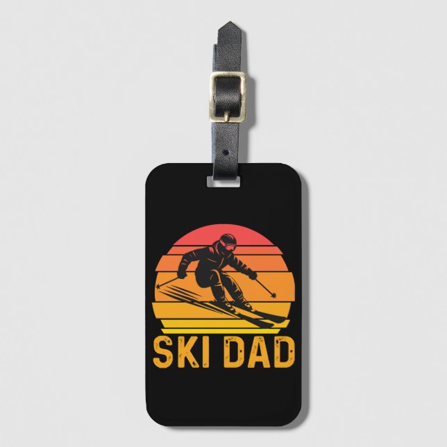 ski dad luggage tag (Front Vertical)