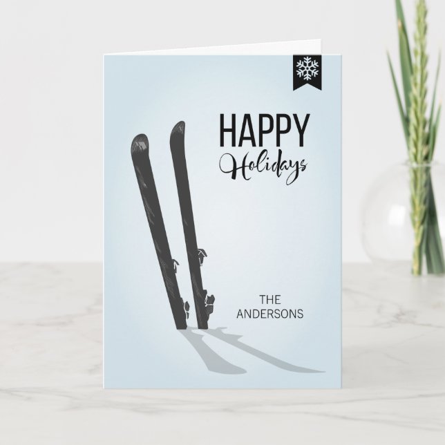Ski d'hiver Bonne carte de voeux (Devant)