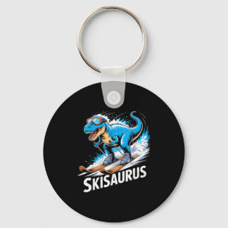 Ski Dinosaur Winter Sport Skier Dino Funny Skiing  Keychain