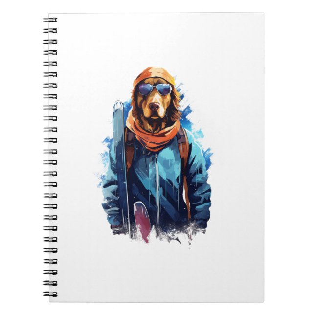 Ski Dog in Ski Googles  5 Notebook (Front)