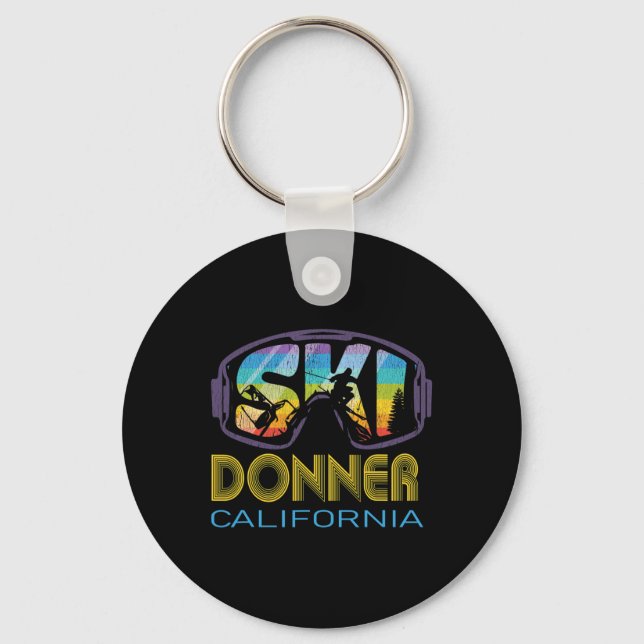 Ski Donner California Skiing Vacation  Keychain (Front)