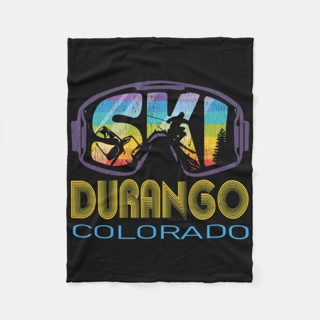 Ski Durango Colorado Skiing Vacation  Fleece Blanket (Front)