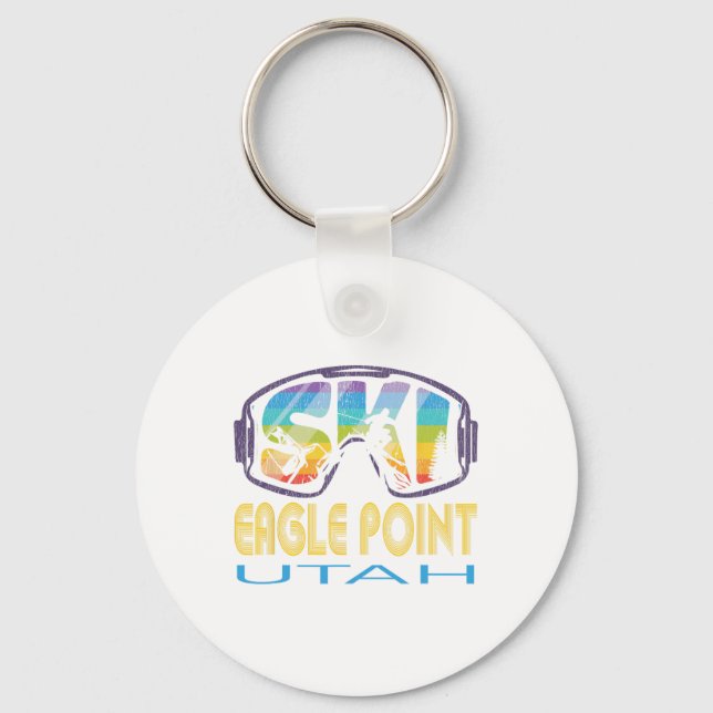 Ski Eagle Point Utah Skiing Vacation  Keychain (Front)