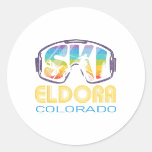 Ski Eldora Colorado Skiing Vacation  Classic Round Sticker