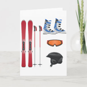 Ski Equipment Greeting Cards
