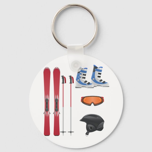 Ski Equipment Keychain (Front)