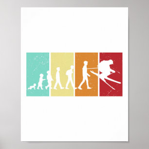 Ski Evolution - Skiing Lovers Mountains Retro Ski Poster