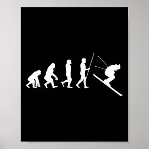 Ski Evolution Skiing Skier Gift Poster