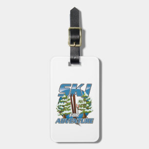 Ski for adventure travel logo luggage tag