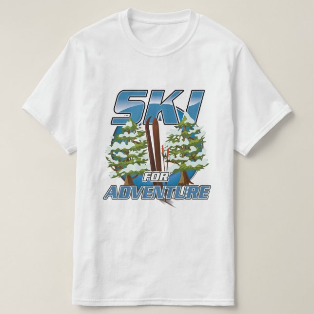 Ski for adventure travel logo T-Shirt (Design Front)