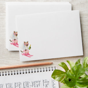 Ski for Bachelorette Party Siamese cat lovers Envelope