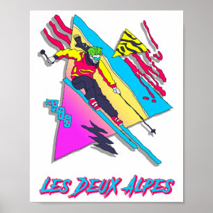 Ski France Vibrant Alpine Skiing Adventure Les Deu Poster