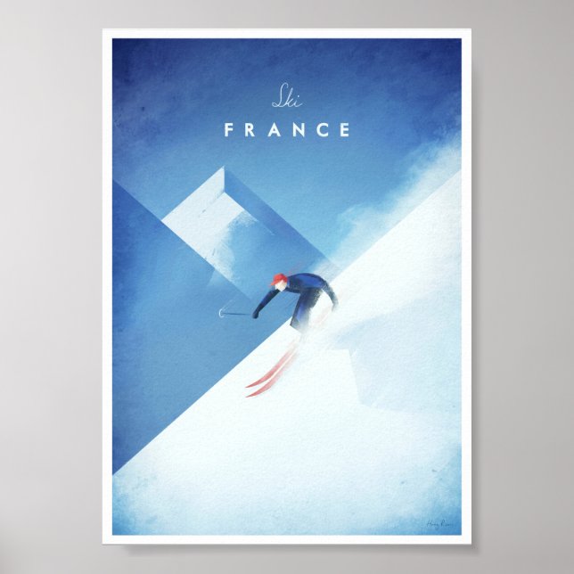 Ski France Vintage Travel Poster (Front)