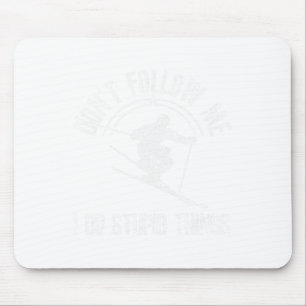 Ski Freestyle Funny Saying Winter Sports Skier Gif Mouse Pad