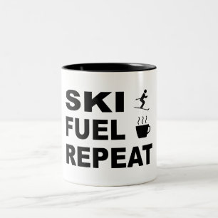 Ski Fuel Repeat Two-Tone Coffee Mug