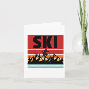 Ski Funny Skier Cool Snowboarder Mountain Skiing M Card