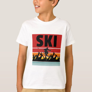Ski Funny Skier Cool Snowboarder Mountain Skiing M T-Shirt