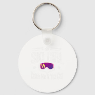 Ski Girl Catch Me If You Can  Keychain