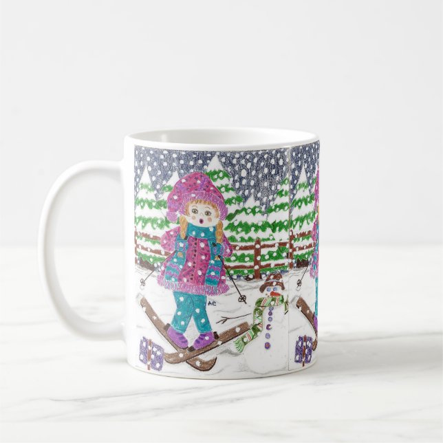 Ski girl classic mug with Ghirardelli Hot Cocoa (Left)