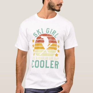 Ski Girl Funny Female Skier Instructor And Skiing  T-Shirt
