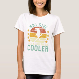 Ski Girl Funny Female Skier Instructor And Skiing  T-Shirt
