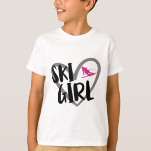 Ski Girl Heart Funny Skiing For Skiers _1 T-Shirt