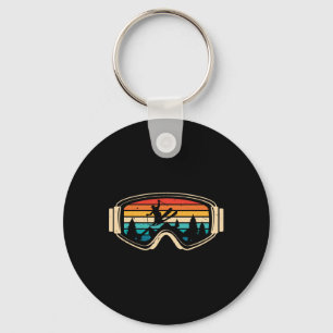 Ski Gl Mountain Snow Skiing Retro Winter Sports Sk Keychain