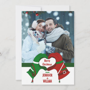 Ski Gloves Graphic Custom Photo Holiday Card