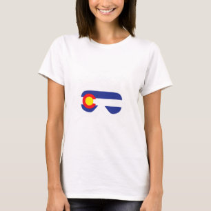 Ski Goggles Colorado Flag Skier Skiing Souvenir T-Shirt